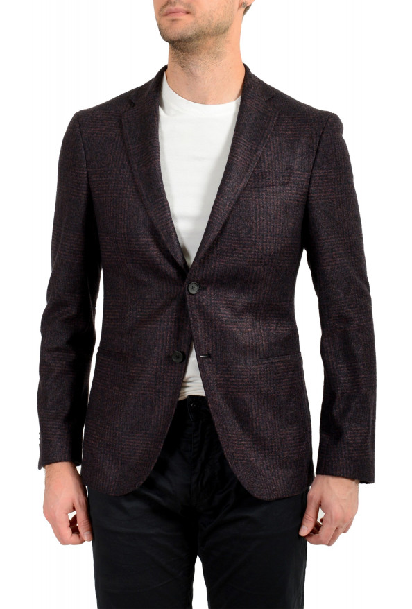 Hugo Boss Men's "Norvin4-J" Slim Fit Multi-Color Wool Plaid Two Button Blazer