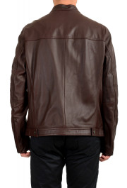 Hugo Boss Men's "Nestem" 100% Leather Burgundy Bomber Jacket : Picture 3