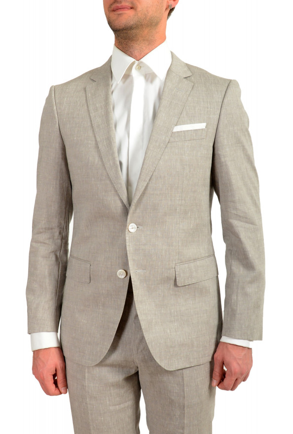 Hugo Boss Men's "Hutson5/Gander5" Slim Fit Beige Linen Wool Suit: Picture 4