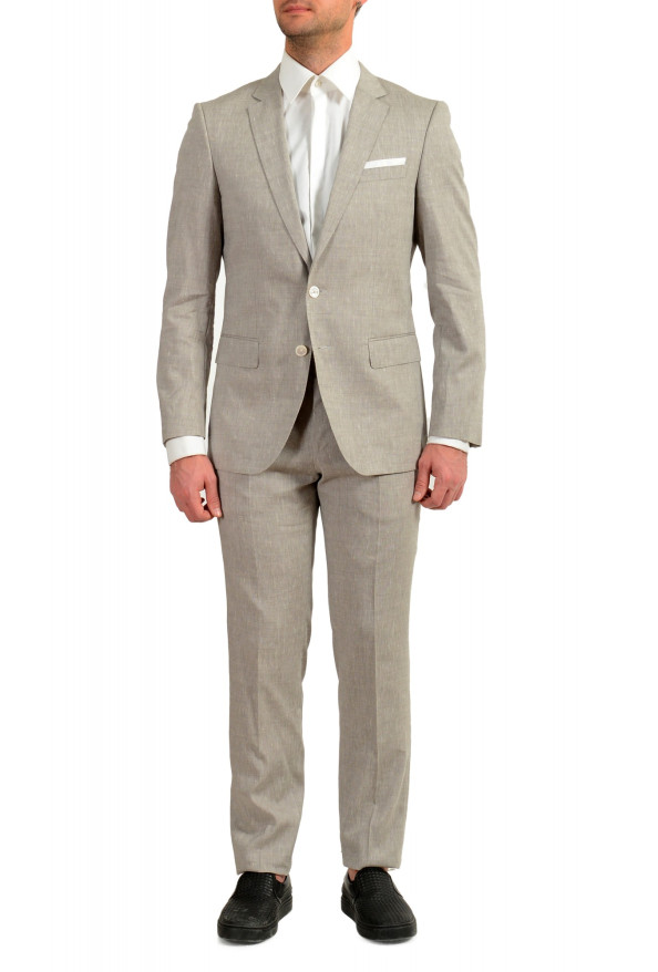 Hugo Boss Men's "Hutson5/Gander5" Slim Fit Beige Linen Wool Suit