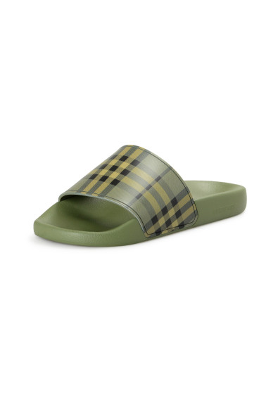 Burberry Women's "Furley L MGCheck" Military Green Flip Flops Shoes 