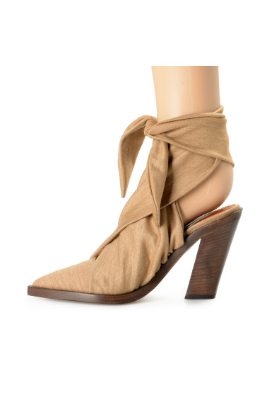 Burberry Women's "Tillington" Beige Leather High Heel Wrap Around Pumps Shoes: Picture 2
