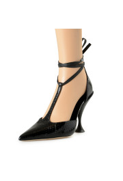 Burberry Women's "Wellton" Black Snake Skin Leather High Heel Pumps Shoes