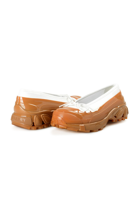 Burberry Women's "Linford" Leather Rubber Flat Ballet Shoes: Picture 8