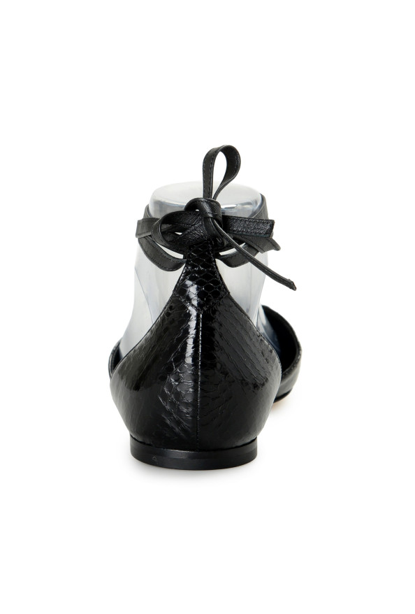 Burberry Women's "Welton" Black Snake Skin Balerina Flats Shoes : Picture 3