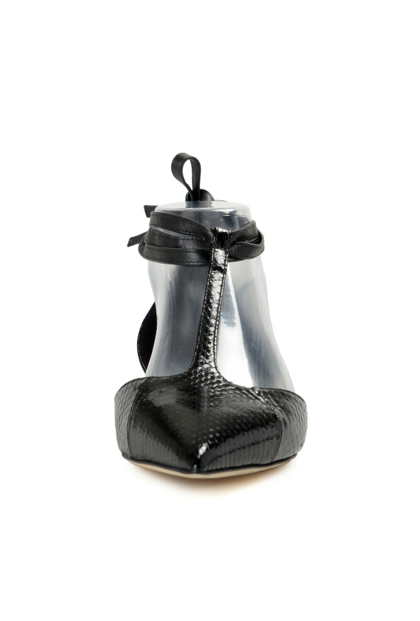 Burberry Women's "Welton" Black Snake Skin Balerina Flats Shoes : Picture 5