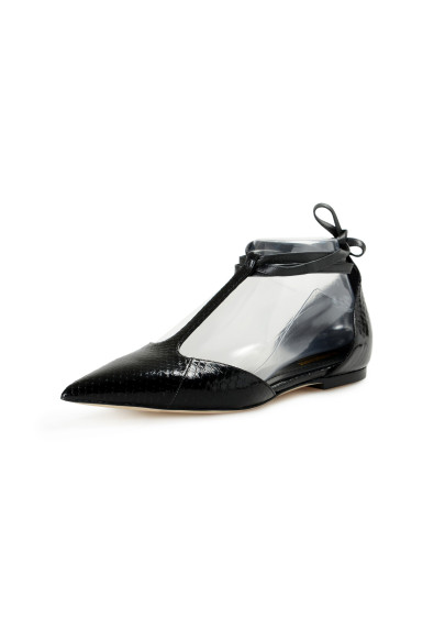 Burberry Women's "Welton" Black Snake Skin Balerina Flats Shoes 