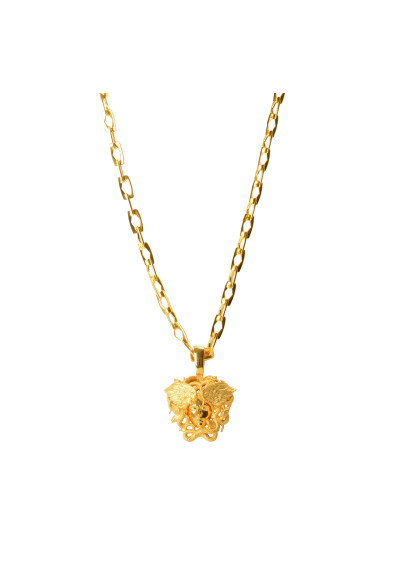 Versace Unisex Gold Color Metal Chain Necklace With Medusa Pendant