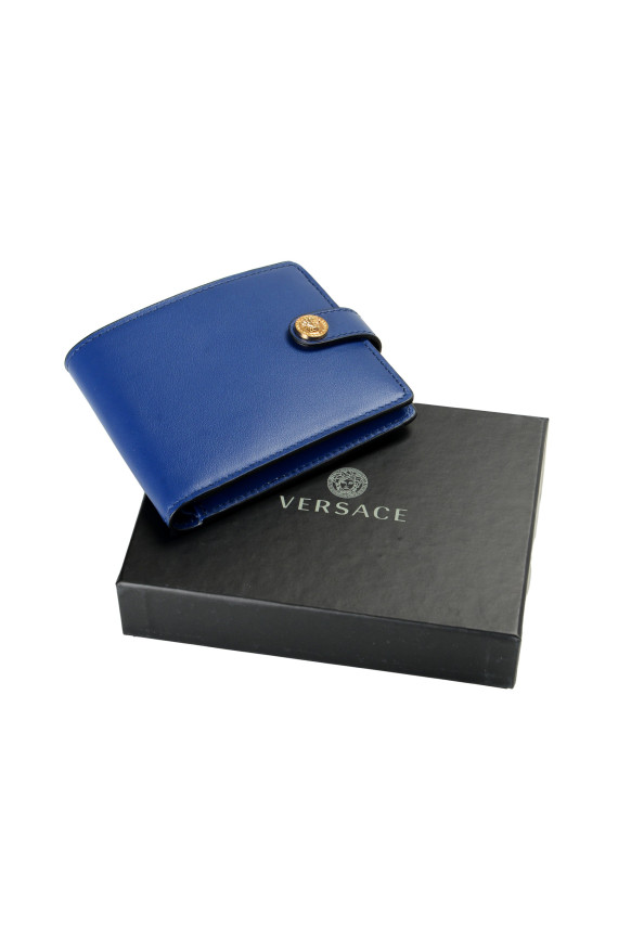Versace Men's Royal Blue 100% Leather Gold Medusa Bifold Wallet: Picture 6