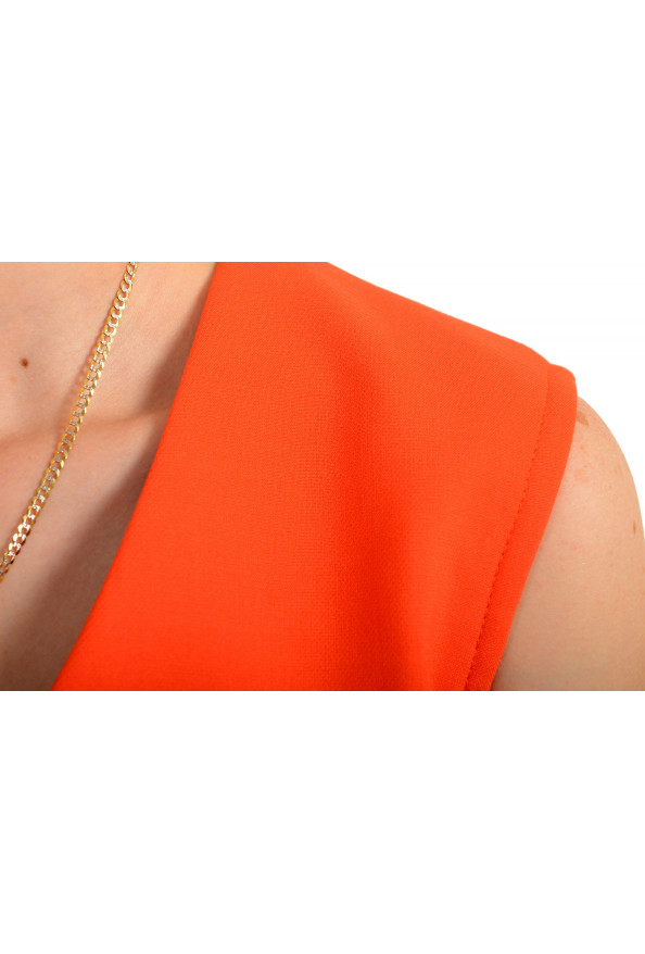 Hugo Boss Women's "Dadorina" Orange V-Neck Belted Sleeveless Pencil Dress: Picture 4