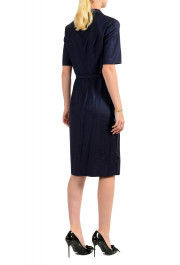 Hugo Boss Women's "Debutina" Blue 100% Wool Belted Pencil Dress : Picture 3