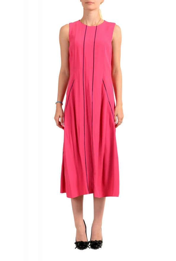 Hugo Boss Women's "Dimasia" Pink Sleeveless A-Line Midi Dress 