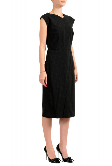 Hugo Boss Women's "Dechesta" Black Wool Plaid Sleeveless Pencil Dress : Picture 2