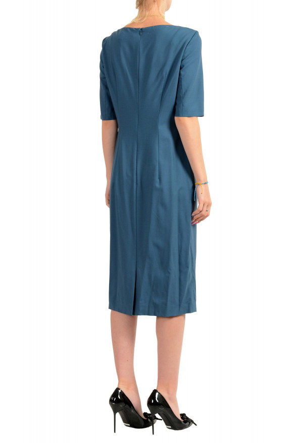 Hugo Boss Women's "Danaila" Teal Blue Short Sleeve Pencil Dress : Picture 3