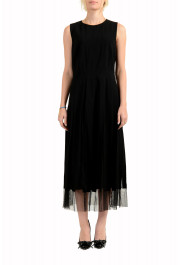 Hugo Boss Women's "Divoby" Black Sleeveless Shift Midi Dress