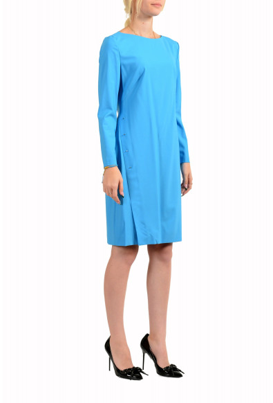 Hugo Boss Women's "Diwoma" Blue Wool Long Sleeve Pencil Dress : Picture 2
