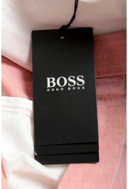 Hugo Boss Men's "Pirko1" Pink Linen Flat Front Dress Pants : Picture 4