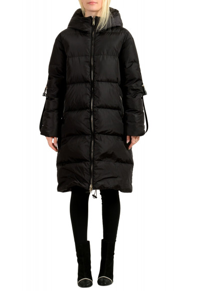 Prada Women's Black Midi Down Puffer Jacket Parka Coat 