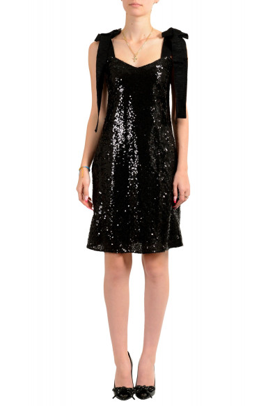 Hugo Boss Women's "Kistella" Black Sparkle Sequins Embellished Mini Dress