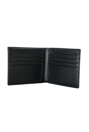 Gucci Men's Black & Gold Bee Star Print Textured Leather Bifold Wallet: Picture 2