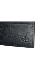 Gucci Men's Black & Gold Bee Star Print Textured Leather Bifold Wallet: Picture 3