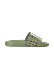 Burberry Men's "Furley M MGCheck" Military Green Flip Flops Shoes: Picture 4
