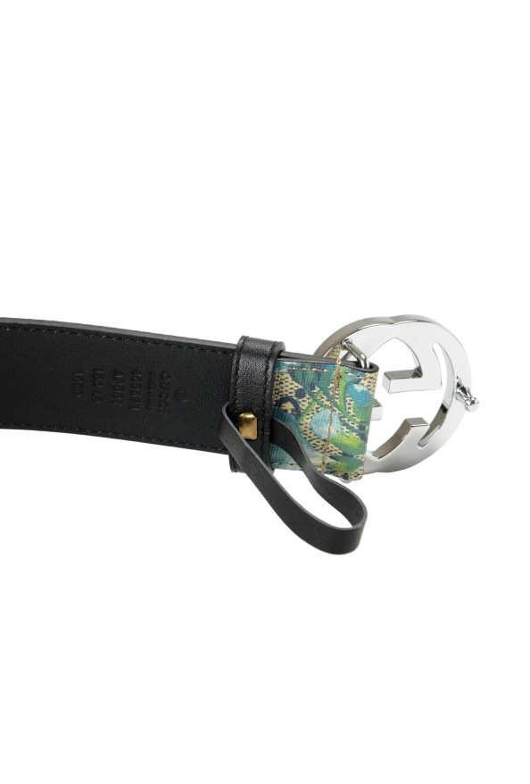 Gucci Unisex Guccissima Flower Print Leather Double G Buckle Belt : Picture 4