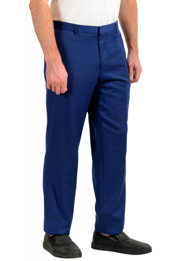 Hugo Boss Men's "Ben2" Slim Fit Blue 100% Wool Plaid Dress Pants : Picture 2