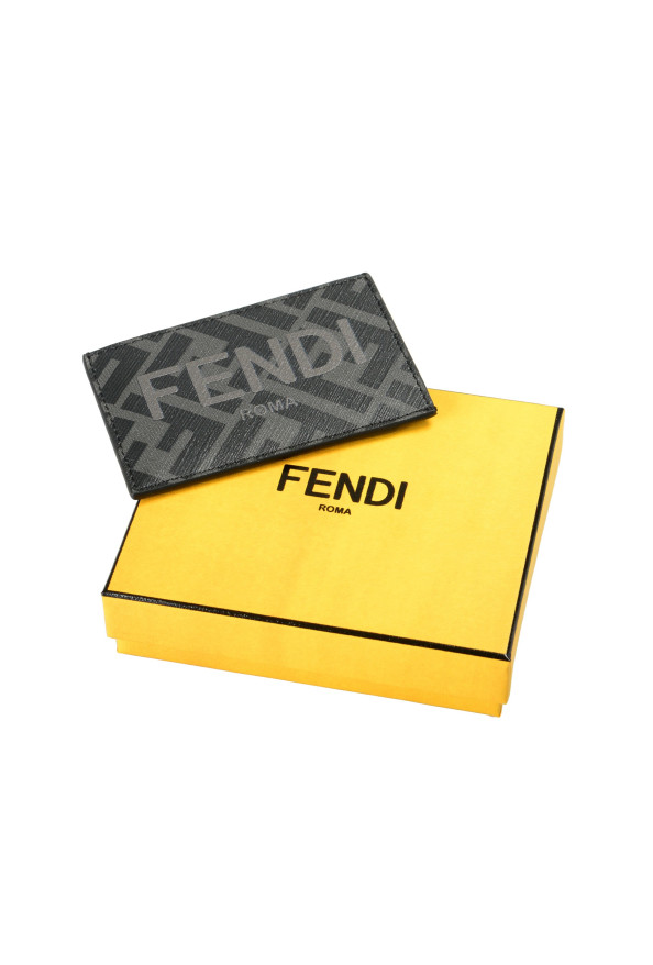 Fendi Unisex Leather Logo Print Credit Card Case Holder: Picture 3