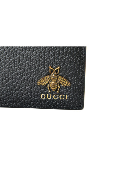 Gucci Men's Animalier Bee Textured Black Leather Bifold Wallet: Picture 2