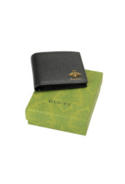 Gucci Men's Animalier Bee Textured Black Leather Bifold Wallet: Picture 6