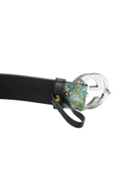 Gucci Unisex Guccissima Flower Print Leather Double G Buckle Belt : Picture 4