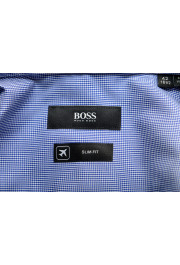 Hugo Boss Men's "Isko" Slim Fit Houndstooth Print Long Sleeve Dress Shirt: Picture 9