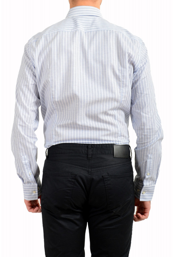 Hugo Boss Men's Jason Multi-Color Slim Fit Striped Linen Long Sleeve Dress Shirt: Picture 6