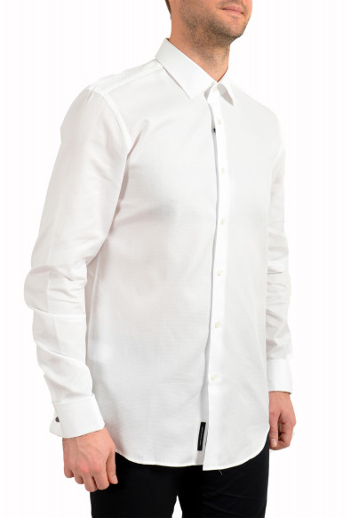 Hugo Boss Men's "Jacques" White Slim Fit Geometric Print Tuxedo Dress Shirt: Picture 2