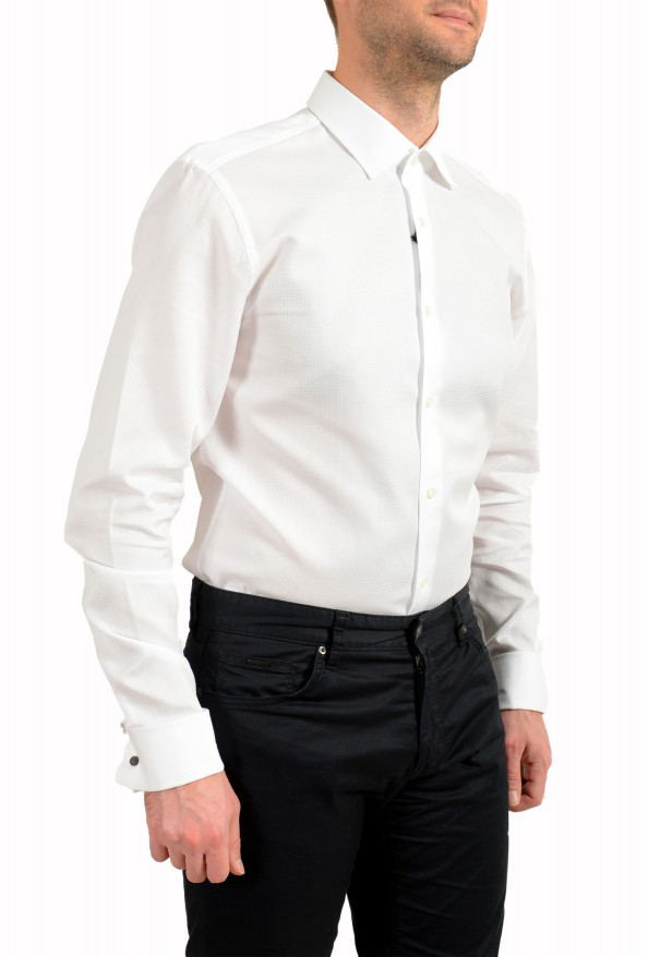 Hugo Boss Men's "Jacques" White Slim Fit Geometric Print Tuxedo Dress Shirt: Picture 5