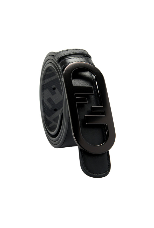 Fendi Men's Leather Reversible Fendi O’Lock Stud Fastening Logo Print Belt