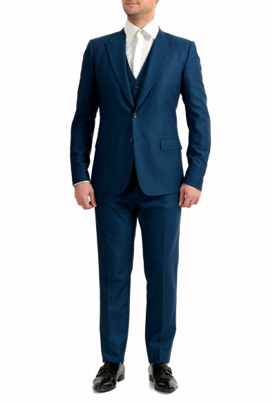 Dolce & Gabbana Men's Teal Blue 100% Wool Three-Piece Suit 