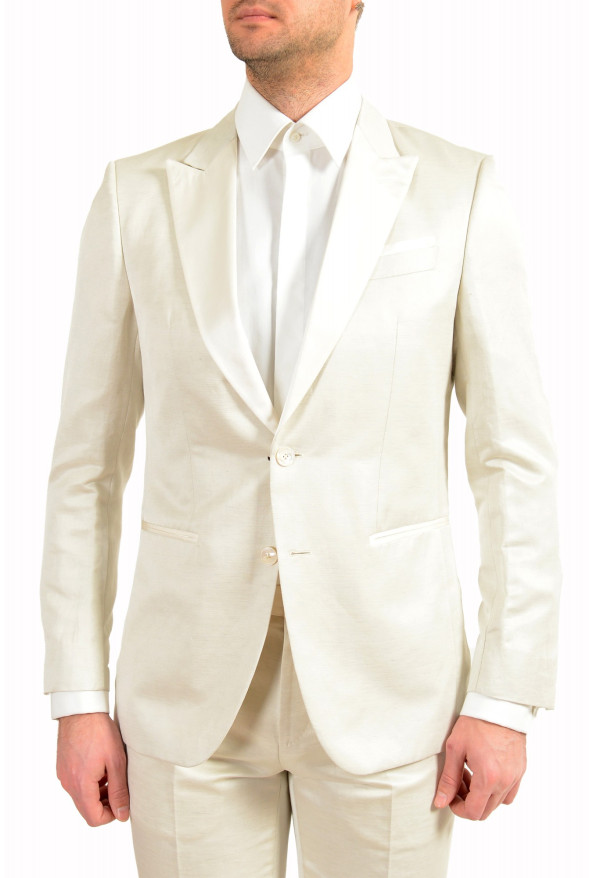 Hugo Boss Men's "Helward3/Gelvin_1" Slim Fit Silk Ivory Linen Suit : Picture 4