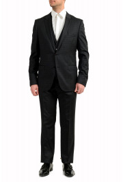 Hugo Boss Men's Harvey/Getlin182V 100% Wool Plaid Three-Piece Suit 