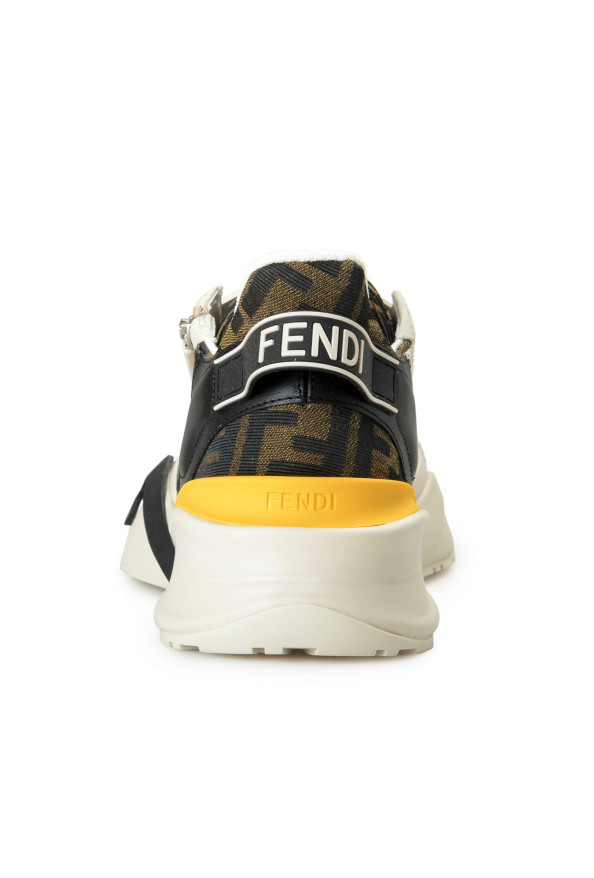 Fendi Men's "Flow" White Leather Low Top Fashion Sneakers Shoes: Picture 3