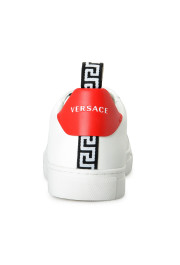 Versace Women's 100% Leather White & Red Fashion Sneakers Shoes : Picture 3