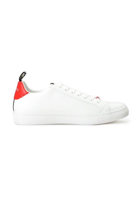 Versace Women's 100% Leather White & Red Fashion Sneakers Shoes : Picture 4