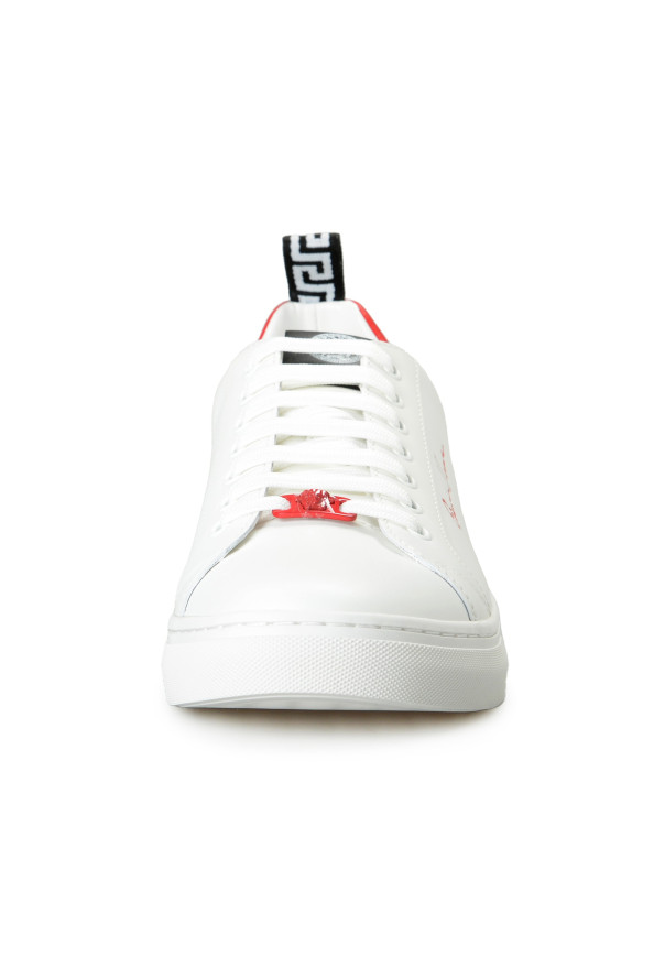 Versace Women's 100% Leather White & Red Fashion Sneakers Shoes : Picture 5