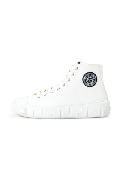 Versace Women's White Canvas High Top Fashion Sneakers Shoes : Picture 2