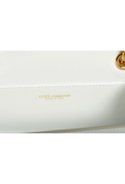 Dolce & Gabbana Women's White Polished Leather Gold Metallic Logo Crossbody Bag: Picture 6