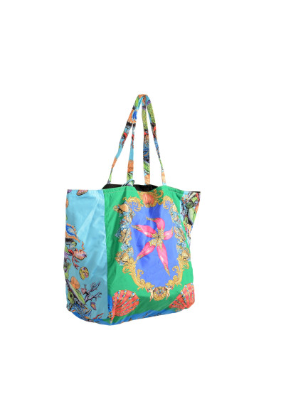 Versace Women's Multi-Color Canvas Tote Shopper Handbag Shoulder Bag