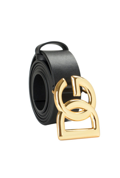 Dolce & Gabbana Unisex Black Leather D&G Buckle Decorated Belt : Picture 2