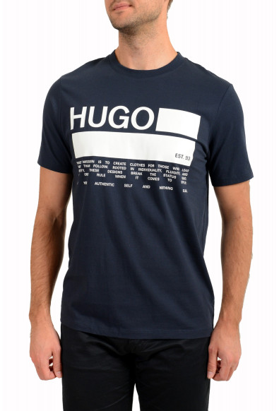 Hugo Boss Men's "Dangri" Blue Graphic Short Sleeve Crewneck T-Shirt