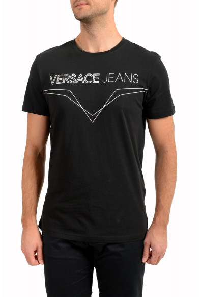 Versace Jeans Men's Black Graphic Crewneck Short Sleeve T-Shirt 
